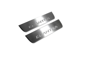 Illuminated LED Door Sill Tread Plates Hyundai Elantra V (MD) 2011-2016 With Elantra Logo Hyundai Led Door Sills opdesign