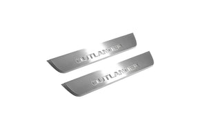 Illuminated LED Door Sill Tread Plates Mitsubishi Outlander III 2012-2021 With Outlander Logo Mitsubishi Led Door Sills opdesign