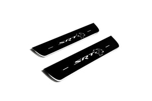 Illuminated LED Door Sill Tread Plates Chrysler 300C II 2011-2023 With SRT HELLCAT Logo Chrysler Led Door Sills decoinfabric