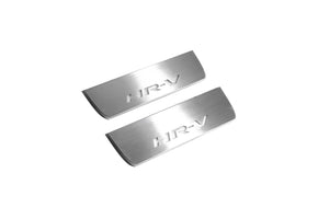 Illuminated LED Door Sill Tread Plates Honda HR-V II 2013-2022 With HR-V Logo Honda Led Door Sills opdesign