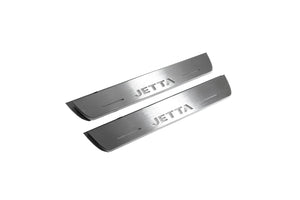 Illuminated LED Door Sill Tread Plates Volkswagen Jetta VI 2010-2018 With Jetta Logo (type 2) Volkswagen Led Door Sills opdesign