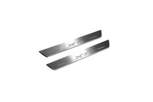 Illuminated LED Door Sill Tread Plates BMW X5 E53 1999-2006 With X5 Logo BMW Led Door Sills decoinfabric