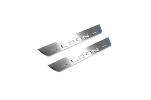 Illuminated LED Door Sill Tread Plates Seat Leon III 2013-2020 With Leon Logo Seat Led Door Sills opdesign