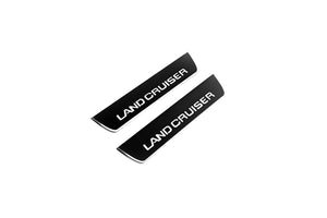 Illuminated LED Door Sill Tread Plates Toyota Prado 250 2023+ With Land Cruiser Logo Toyota Led Door Sills opdesign