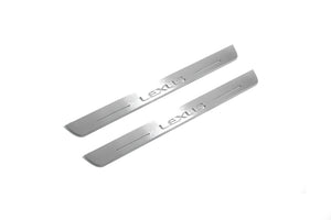 Illuminated LED Door Sill Tread Plates Lexus LX III 2008+ With Lexus Logo Lexus Led Door Sills opdesign