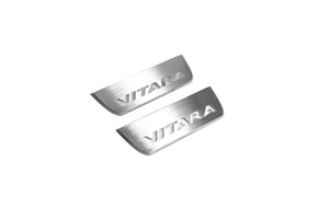 Illuminated LED Door Sill Tread Plates Suzuki Vitara 2015+ With Vitara Logo Suzuki Led Door Sills opdesign