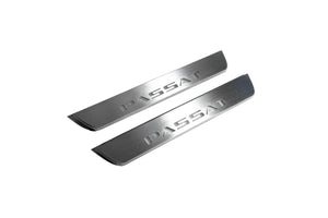 Illuminated LED Door Sill Tread Plates Volkswagen Passat B7 EU 2010-2015 With Passat Logo Volkswagen Led Door Sills opdesign