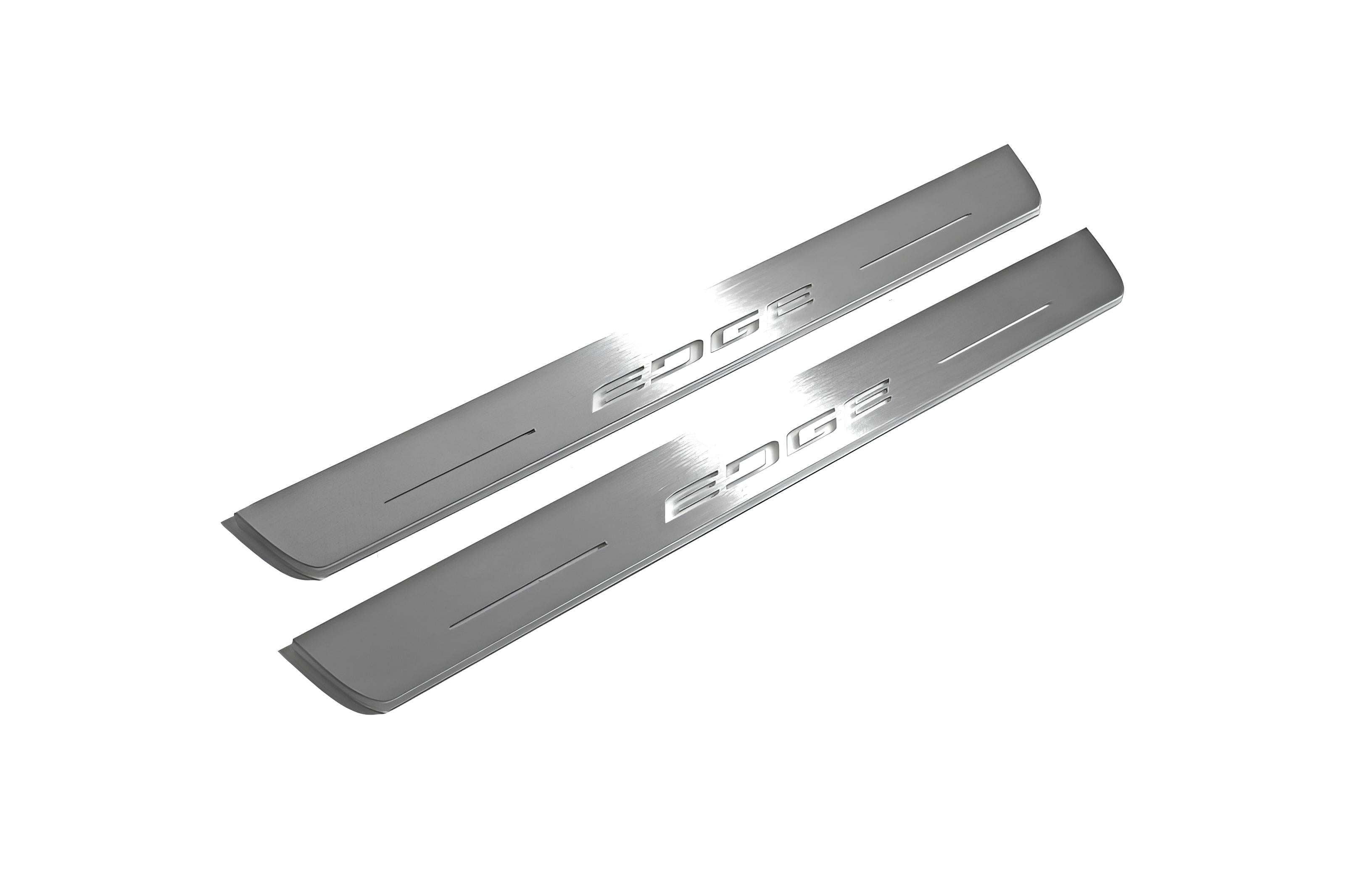 Illuminated LED Door Sill Tread Plates Ford Edge II 2015+ With ММММ Logo Ford Led Door Sills opdesign