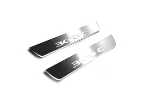 Illuminated LED Door Sill Tread Plates Chrysler 300C I 2005-2010 With 300C Logo Chrysler Led Door Sills opdesign