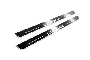 Illuminated LED Door Sill Tread Plates Subaru Levorg I 2014-2020 With Levorg Logo Subaru Led Door Sills opdesign