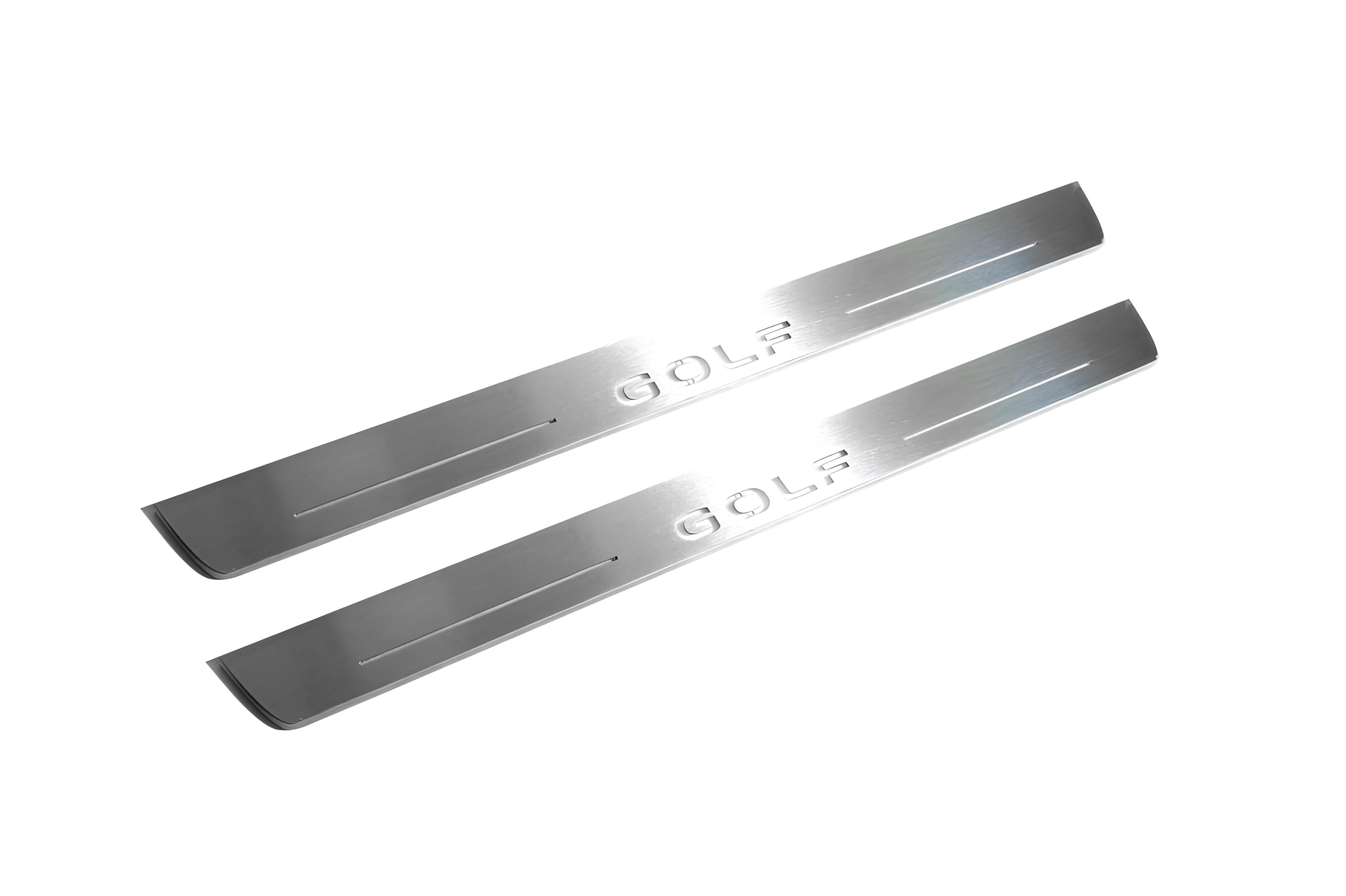 Illuminated LED Door Sill Tread Plates Volkswagen Golf VIII 2020+ With Golf Logo Volkswagen Led Door Sills opdesign