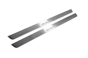 Illuminated LED Door Sill Tread Plates Nissan Murano III 2014+ With Murano Logo Nissan Led Door Sills opdesign