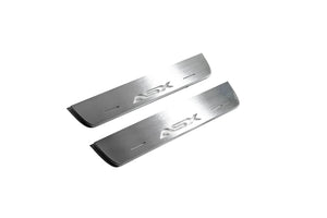 Illuminated LED Door Sill Tread Plates Mitsubishi ASX I 2010-2023 With ASX Logo Mitsubishi Led Door Sills opdesign