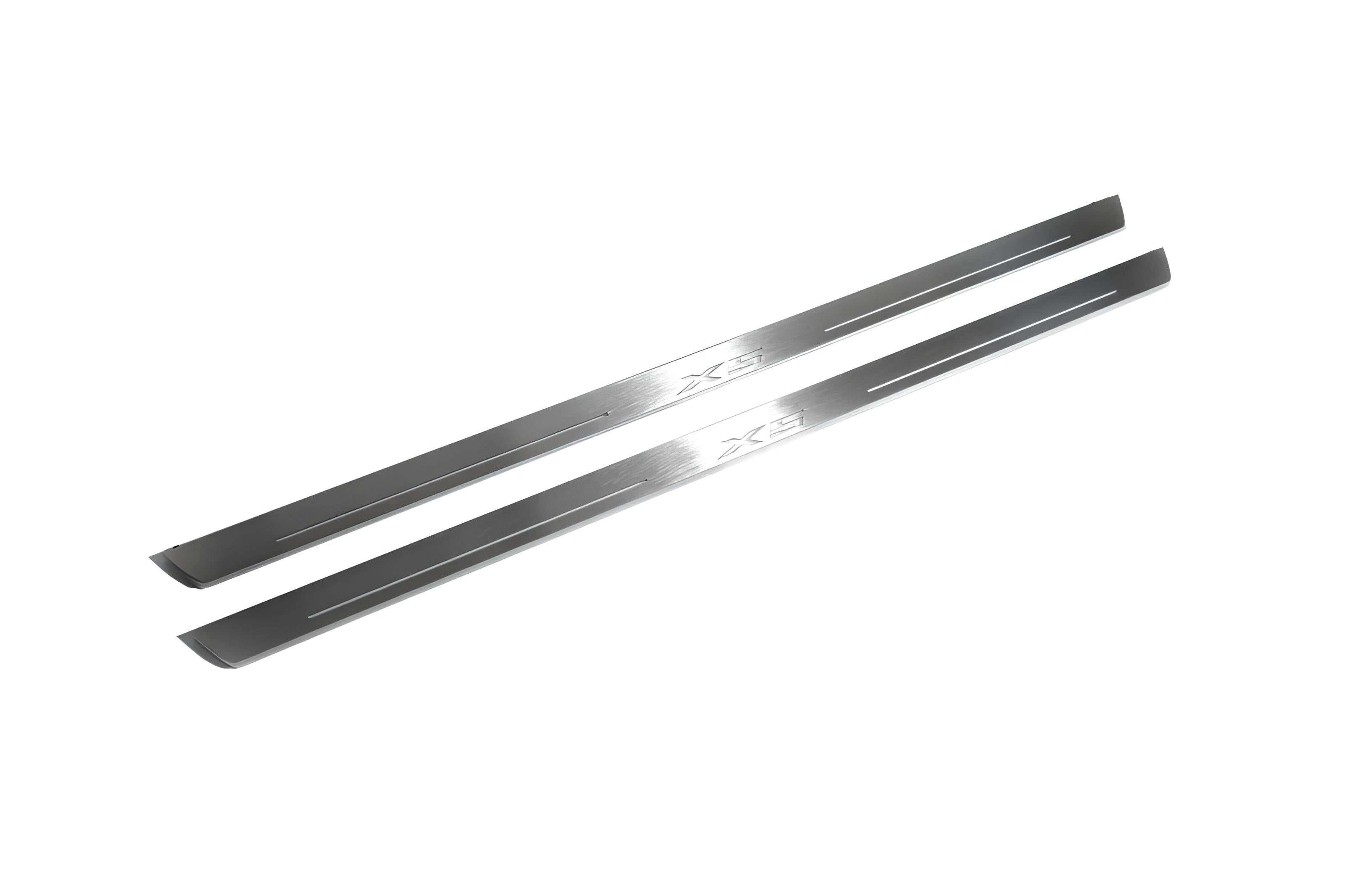 Illuminated LED Door Sill Tread Plates BMW X5 E53 1999-2006 With X5 Logo BMW Led Door Sills decoinfabric