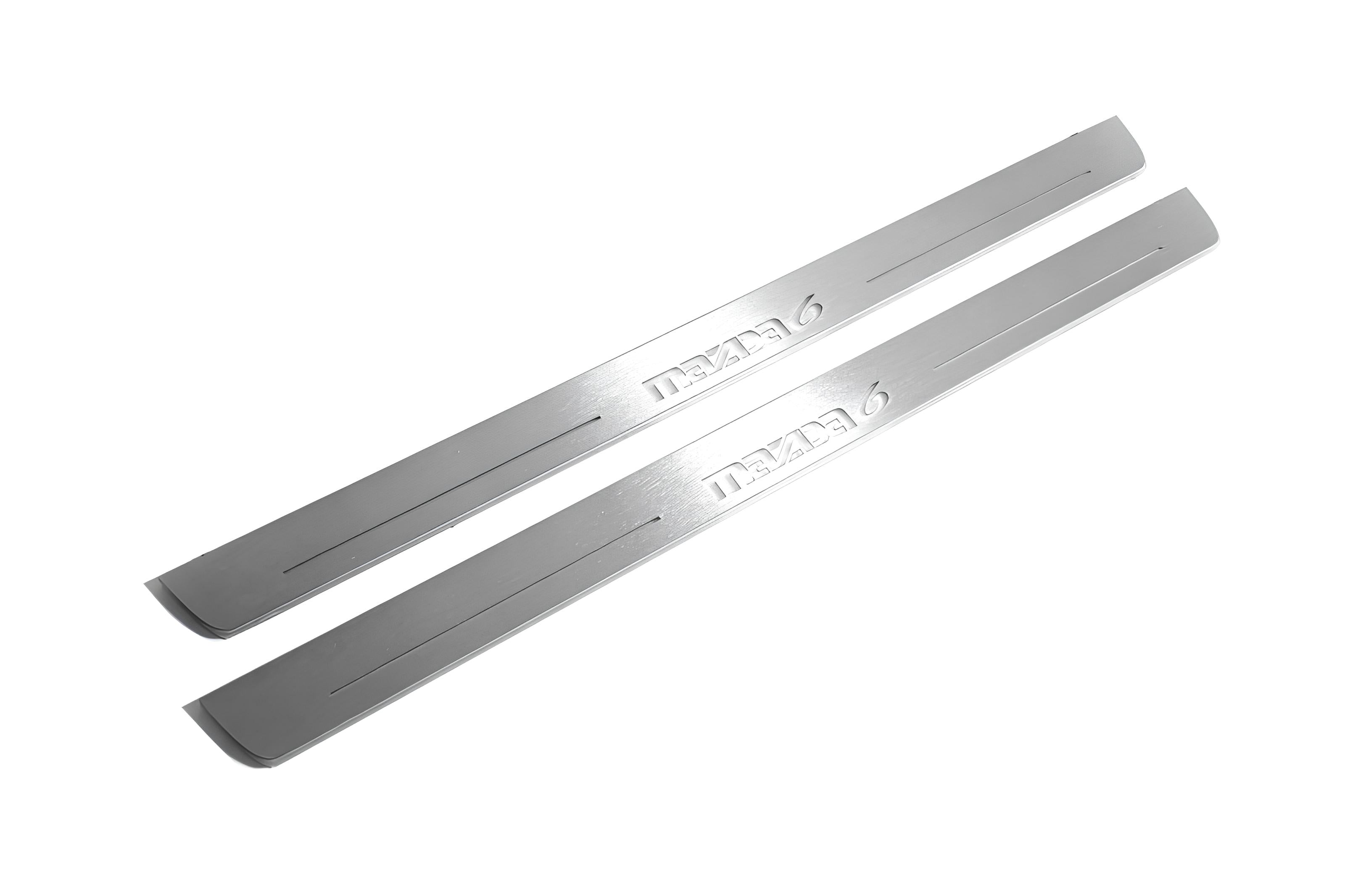 Illuminated LED Door Sill Tread Plates Mazda 6 II 2008-2012 With Mazda 6 Logo Mazda Led Door Sills opdesign