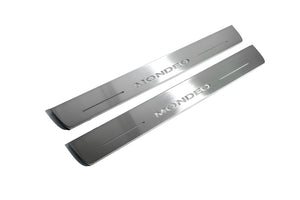 Illuminated LED Door Sill Tread Plates Ford Mondeo IV 2007-2012 With Mondeo Logo Ford Led Door Sills opdesign
