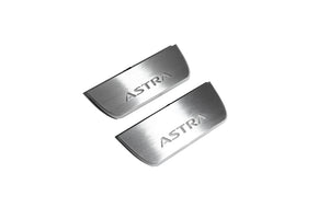 Illuminated LED Door Sill Tread Plates Opel Astra J 2009-2015 With Astra Logo Opel Led Door Sills opdesign