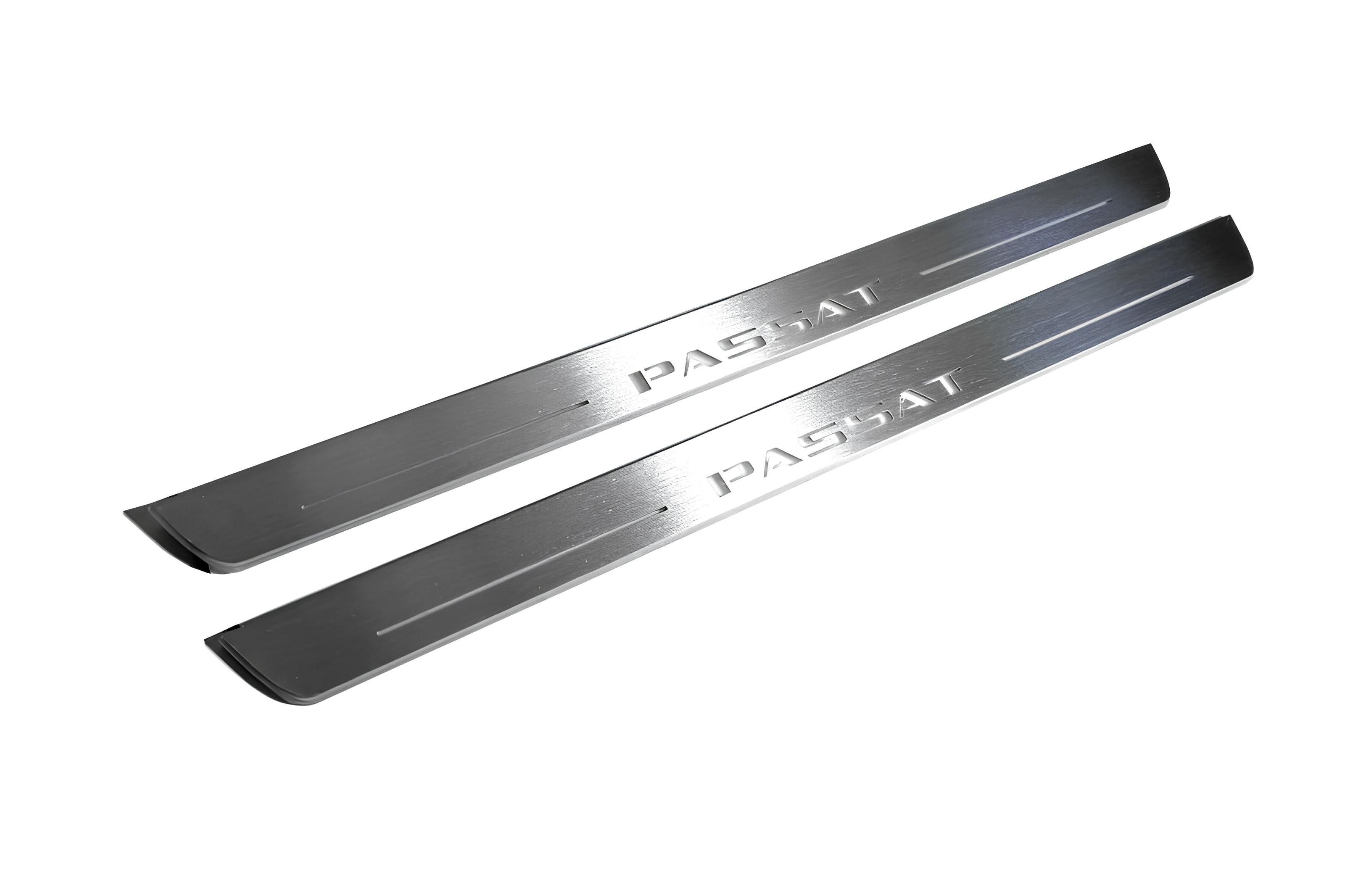 Illuminated LED Door Sill Tread Plates Volkswagen Passat B7 EU 2010-2015 With Passat Logo Volkswagen Led Door Sills opdesign