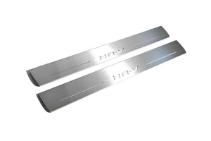 Illuminated LED Door Sill Tread Plates Honda HR-V II 2013-2022 With HR-V Logo Honda Led Door Sills opdesign