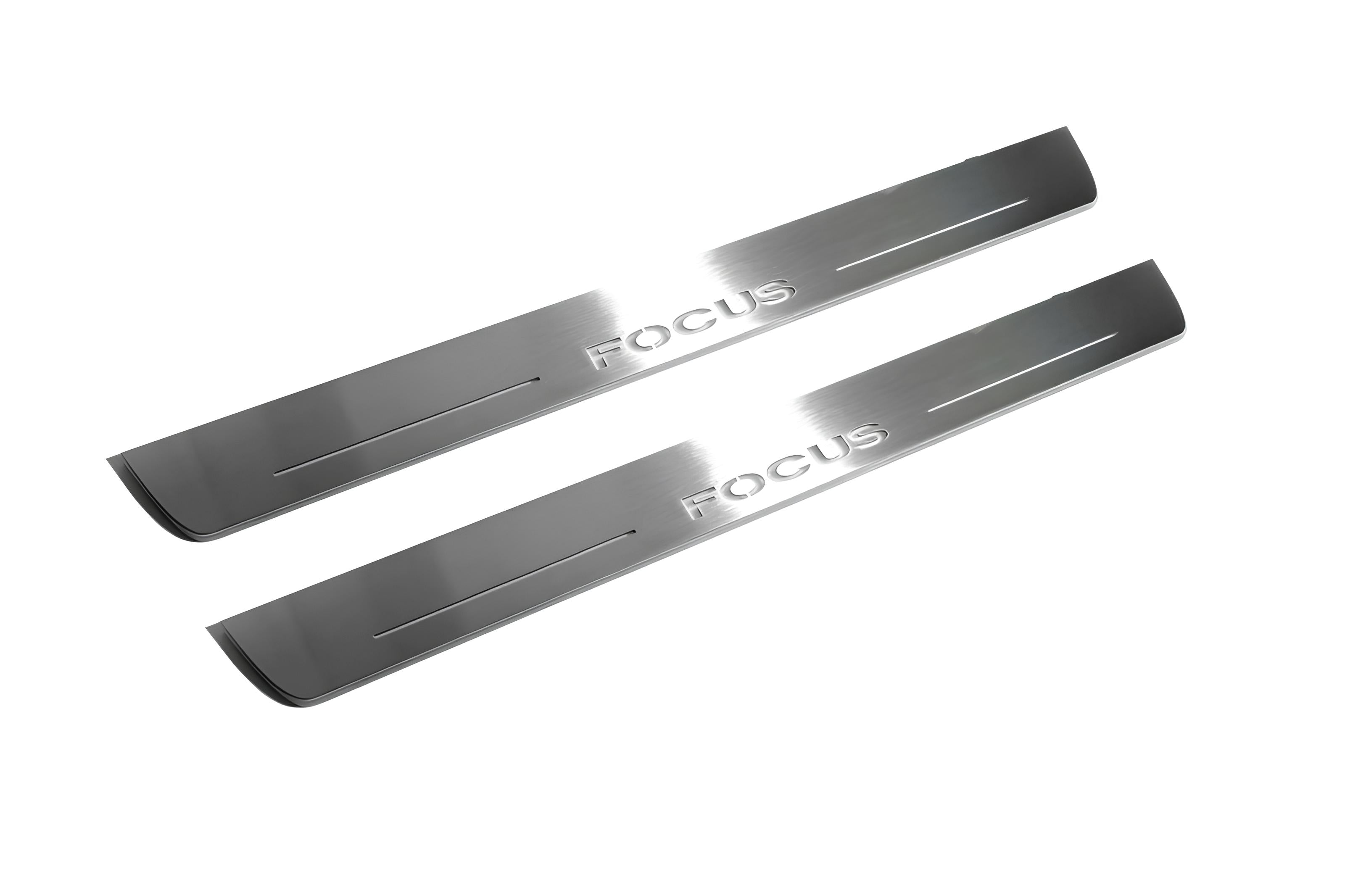 Illuminated LED Door Sill Tread Plates Ford Focus II 2004-2011 With Focus Logo Ford Led Door Sills opdesign