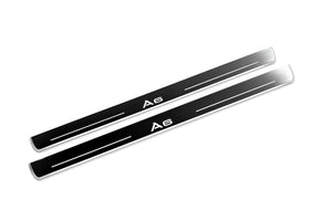 Illuminated LED Door Sill Tread Plates Audi A6 C7 2011-2018 With A6 Logo Audi Led Door Sills decoinfabric
