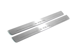 Illuminated LED Door Sill Tread Plates Nissan X-Trail T32 2014+ With X-Trail Logo Nissan Led Door Sills opdesign