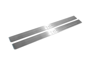 Illuminated LED Door Sill Tread Plates Hummer H2 2002-2009 With H2 Logo Hummer Led Door Sills opdesign