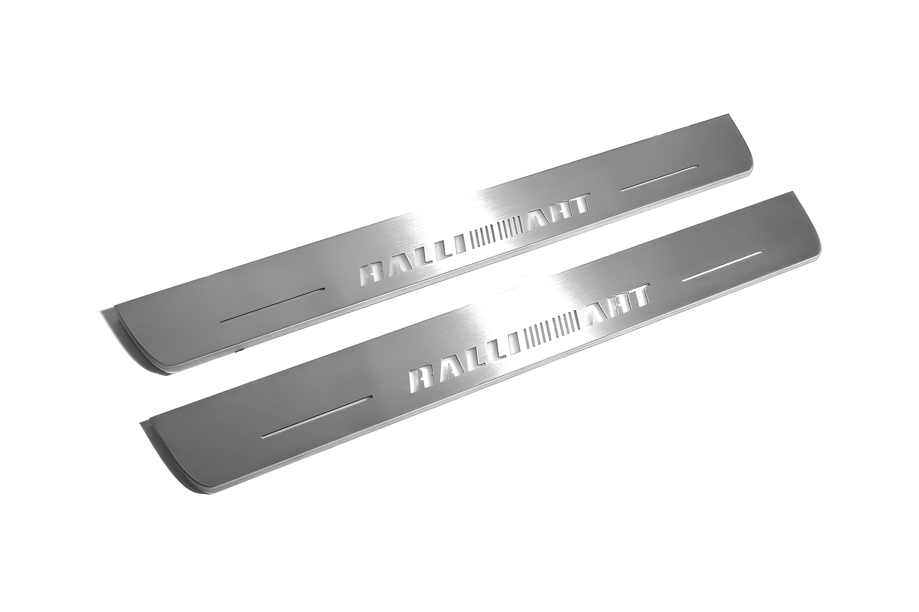 Illuminated LED Door Sill Tread Plates Mitsubishi Lancer X 2007-2017 With RalliArt Logo Mitsubishi Led Door Sills opdesign