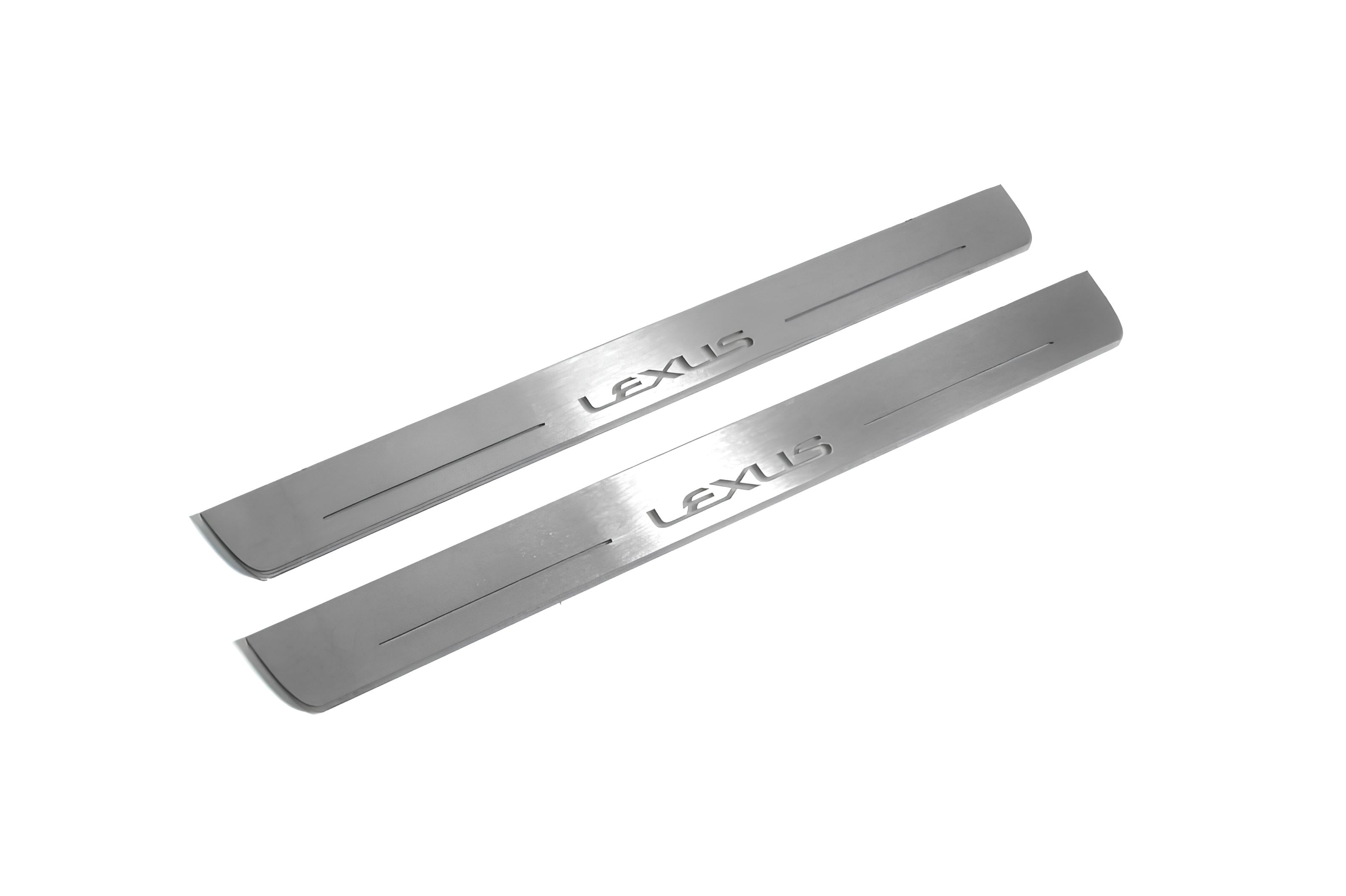 Illuminated LED Door Sill Tread Plates Lexus RX IV 2015-2023 With Lexus Logo Lexus Led Door Sills opdesign