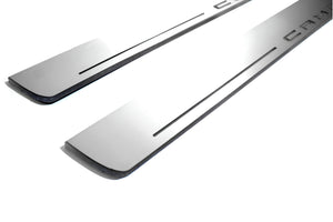 Illuminated LED Door Sill Tread Plates Toyota Camry V70 2018-2024 With Camry Logo Toyota Led Door Sills opdesign