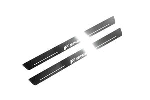 Illuminated LED Door Sill Tread Plates Lexus IS III 2013-2020 With F Sport Logo Lexus Led Door Sills opdesign