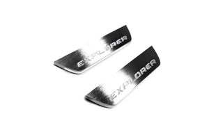 Illuminated LED Door Sill Tread Plates Ford Explorer V 2011-2019 With Explorer Logo Ford Led Door Sills opdesign
