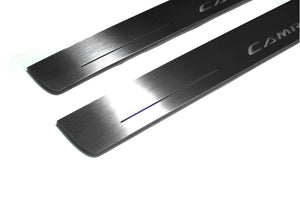 Illuminated LED Door Sill Tread Plates Toyota Camry V50 2012-2018 With Camry Logo Toyota Led Door Sills opdesign