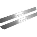 Illuminated LED Door Sill Tread Plates Skoda Octavia IV (A8) 2020+ With Octavia Logo Skoda Led Door Sills opdesign
