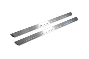 Illuminated LED Door Sill Tread Plates Volkswagen Touareg III 2018+ With Touareg Logo Volkswagen Led Door Sills opdesign