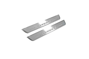 Toyota Corolla XI 2013-2019 LED Door Sills Illuminated Scuff Corolla Logo Stainless Steel Entry Guards Door Sills Decoin