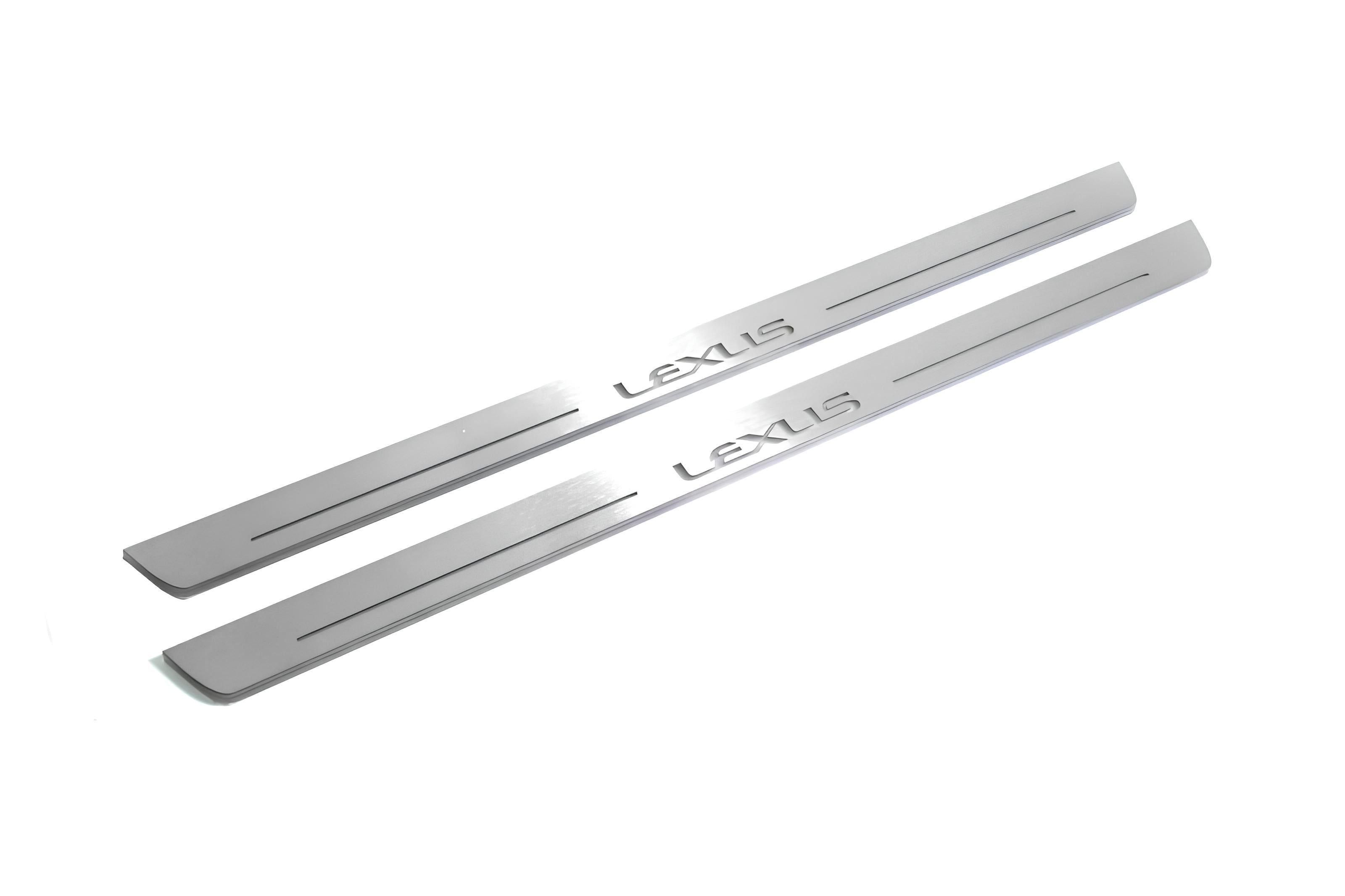 Illuminated LED Door Sill Tread Plates Lexus LX III 2008+ With Lexus Logo Lexus Led Door Sills opdesign