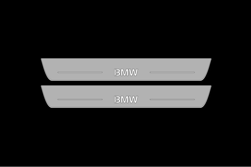 Illuminated LED Door Sill Tread Plates BMW 5 G30 2017-2023 With BMW Logo BMW Led Door Sills opdesign