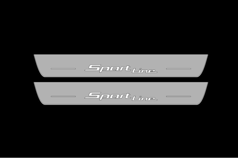 Illuminated LED Door Sill Tread Plates BMW 5 G30 2017-2023 With Sport Line Logo BMW Led Door Sills opdesign