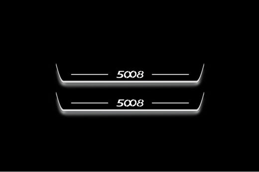Peugeot 5008 I 2009+ Stainless Steel LED Door Sills – 5008 Logo