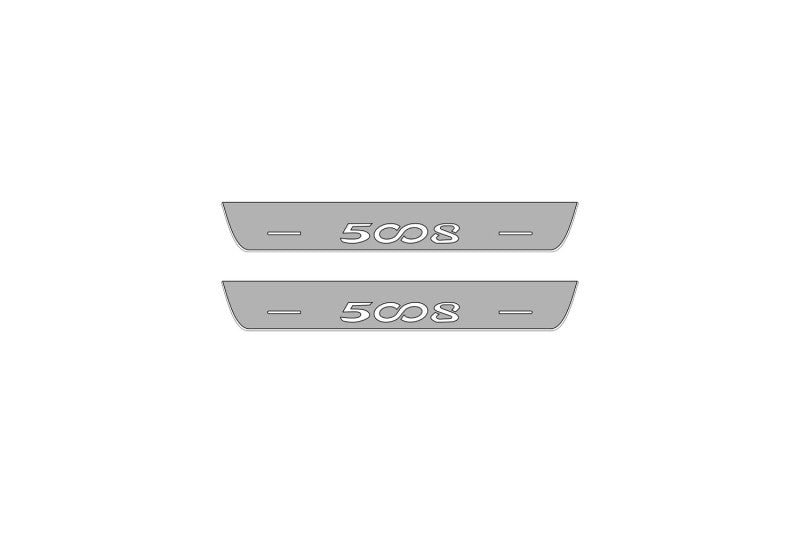 Illuminated LED Door Sill Tread Plates Peugeot 5008 II 2017-2024 With 5008 Logo Peugeot Led Door Sills opdesign
