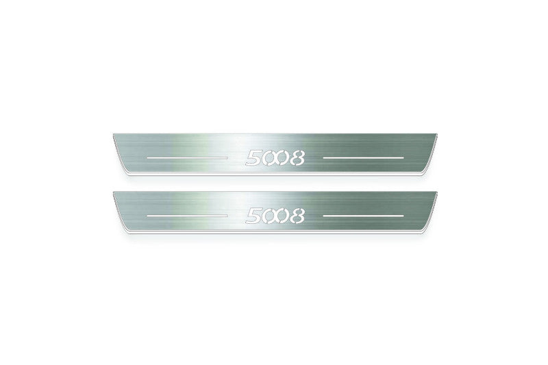 Peugeot 5008 I 2009+ Stainless Steel LED Door Sills – 5008 Logo