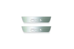 Fiat 500L 2012-2022 LED Door Sills Illuminated Scuff 500L Logo Stainless Steel Entry Guards Door Sills Decoin