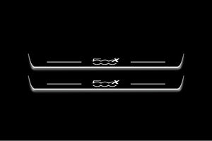 Fiat 500X 2014+ LED Door Sills Illuminated Scuff 500X Logo Stainless Steel Entry Guards Door Sills Decoin