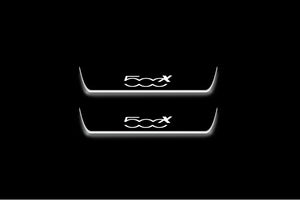 Fiat 500X 2014+ LED Door Sills Illuminated Scuff 500X Logo Stainless Steel Entry Guards Door Sills Decoin