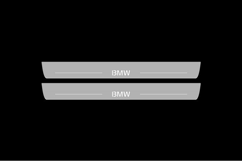 Illuminated LED Door Sill Tread Plates BMW 5 E60 2003-2010 With BMW Logo BMW Led Door Sills opdesign