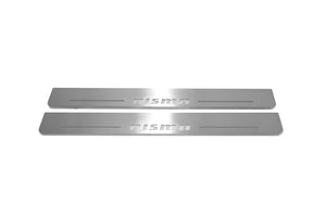 Illuminated LED Door Sill Tread Plates Nissan Patrol Y62 2010+ With NISMO Logo Nissan Led Door Sills opdesign