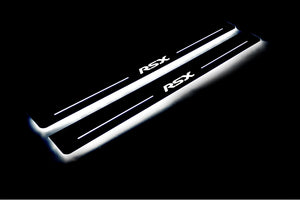 Illuminated LED Door Sill Tread Plates Acura RSX 2002-2006 With RSX Logo Acura Led Door Sills opdesign