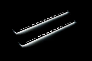 Illuminated LED Door Sill Tread Plates KIA Proceed III 2018-2024 With Proceed Logo KIA Led Door Sills opdesign