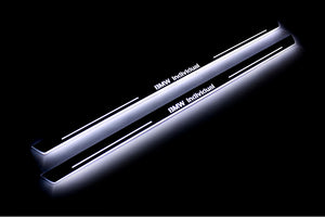 Illuminated LED Door Sill Tread Plates BMW X5 E53 1999-2006 With BMW Individual Logo BMW Led Door Sills opdesign